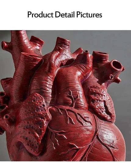 Anatomical Heart Artistry Resin Vase - Unique Home Accent Decor