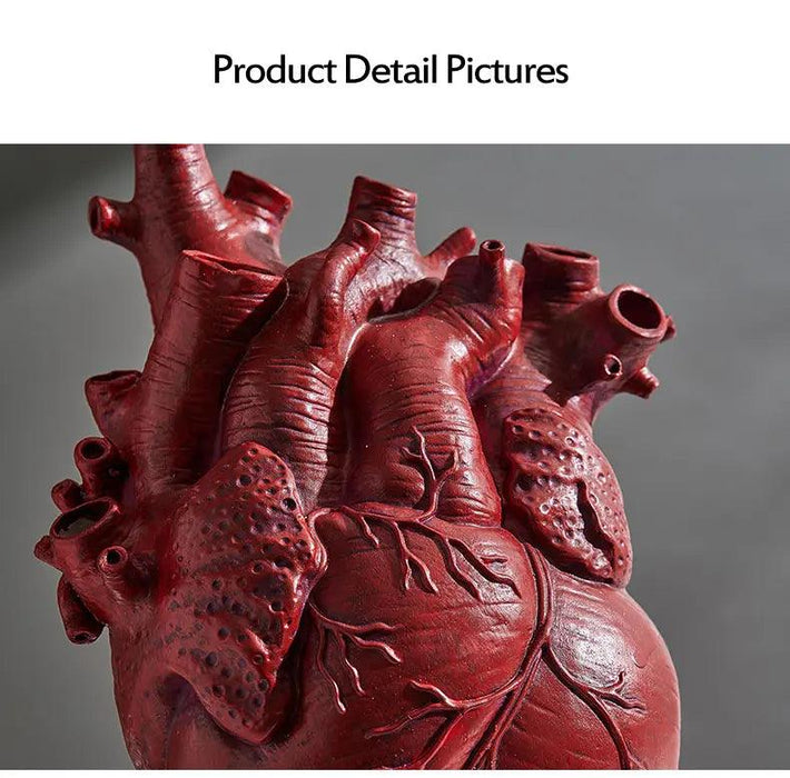 Anatomical Heart Resin Flower Vase - Unique Home Decor Accent