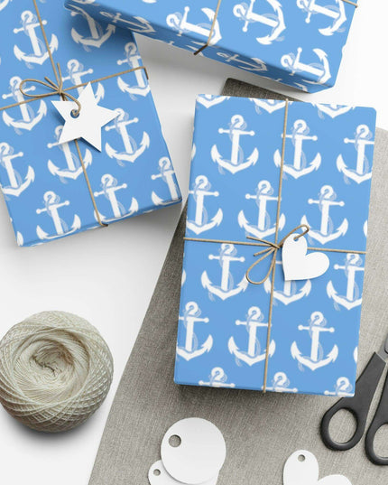 Nautical Elegance: Premium Anchor Gift Wrapping Paper Collection