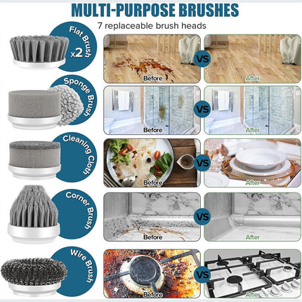 10Pcs Rechargeable Electric Cordless Cleaning Brush Spin Scrubber Turb