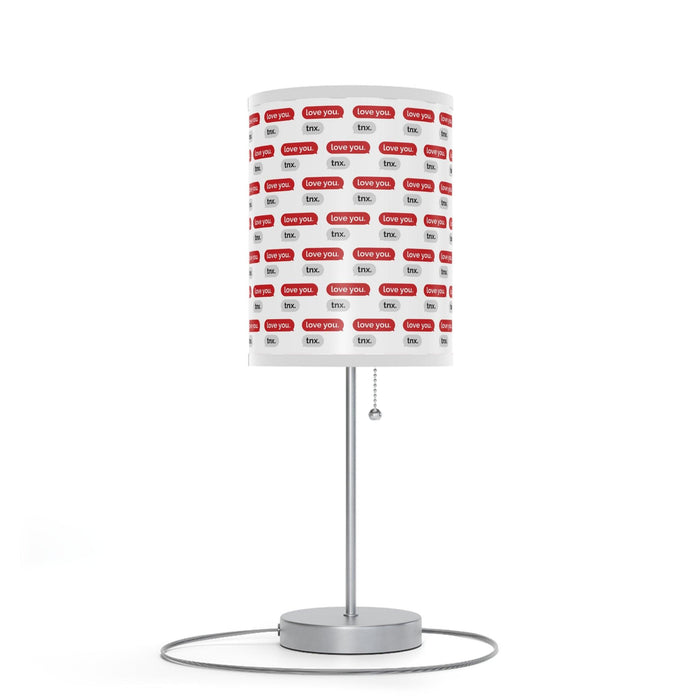 Maison d'Elite Valentine Love Text Steel Base Table Lamp with Customizable High-Res Printed Shade