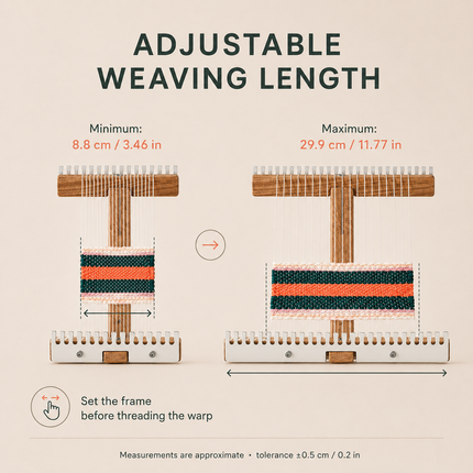 Adjustable Wood Tapestry Loom — Handheld Weaving Frame with Stainless Steel Comb Frame Hand Looms adjustable-tapestry-loom-sturdy-wood-diy-weaving-kit-handheld-weaving-frame-stainless-steel-comb-craft-tool-for-crafters Arts, Crafts & Sewing > Knitting & Crochet > Looms > Weaving Looms & Frames