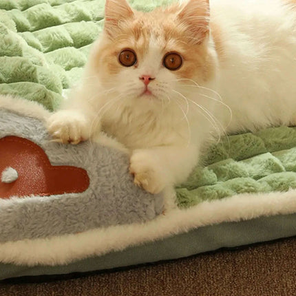 Cozy MADDEN Luxury Plaid Dog Mat for Small to Medium Dogs and Cats - Removable, Washable Fluff Bed