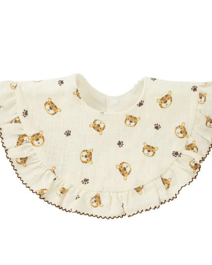 Adorable Floral Lace Baby Bib - Soft Cotton Burp Cloth