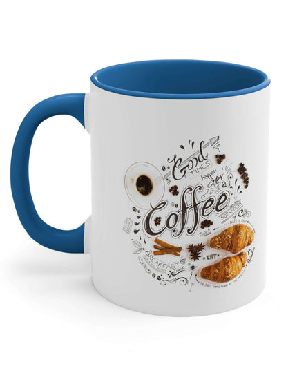 Vibrant Contrast 11oz Ceramic Coffee Mug - Chic Dual-Tone Style