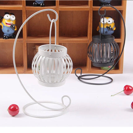 Chinese Cast Iron Garden Lantern Candle Holder Stand Glass Metal