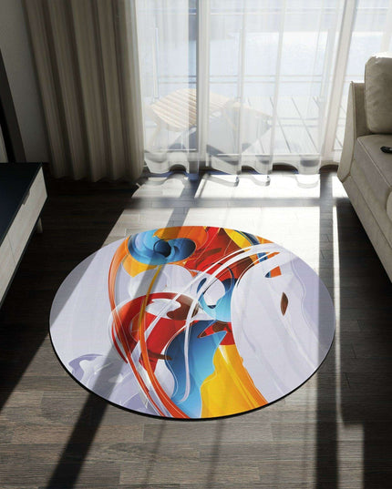 Elite Oil Paint Round Rug - Vibrant Designs, Premium Chenille Blend: A Masterpiece for Your Space