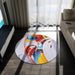 Maison d'Elite Oil Paint Round Rug - Fun, Bright Designs, 100% Polyester Chenille
