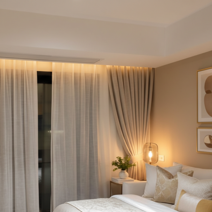 Translucent linen screen curtain