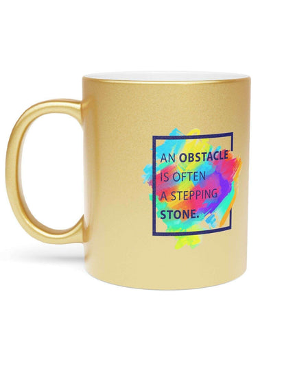 Chic Metallic Ceramic Coffee Mug - Elegant Silver & Gold Design for Stylish Sipping