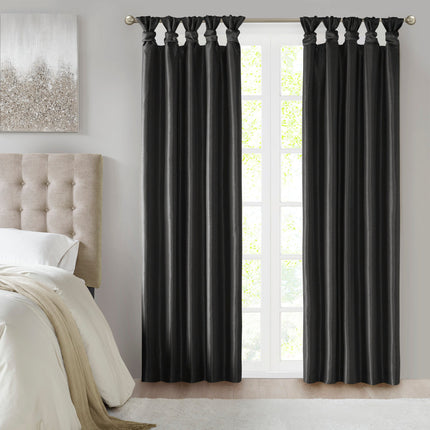 Room and Decor Twist Tab Total Blackout Curtain Panel, 50x95", Blackou