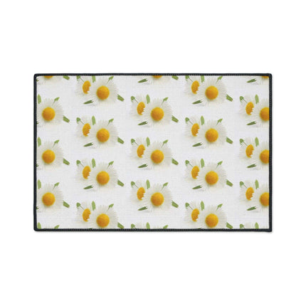 Opulent Chamomile Area Rug with Stylish Black Trim