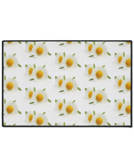 Opulent Chamomile Area Rug with Stylish Black Trim