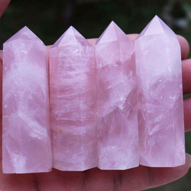 Elegant Handcrafted Rose Quartz Crystal Point for Positive Energy and Harmony