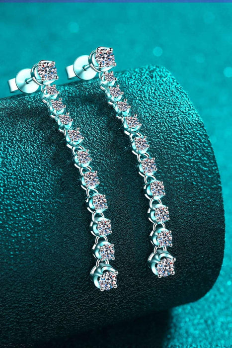 Elegant 1.18 Carat Lab-Diamond Sterling Silver Drop Earrings