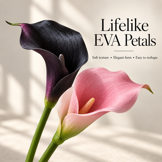 10-Piece EVA Calla Lily Artificial Flower Set — Bendable Stems, Home & Wedding Decor