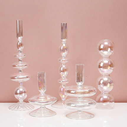 Colorful Glass Candle Holder For Living Room Table Decoration Gift