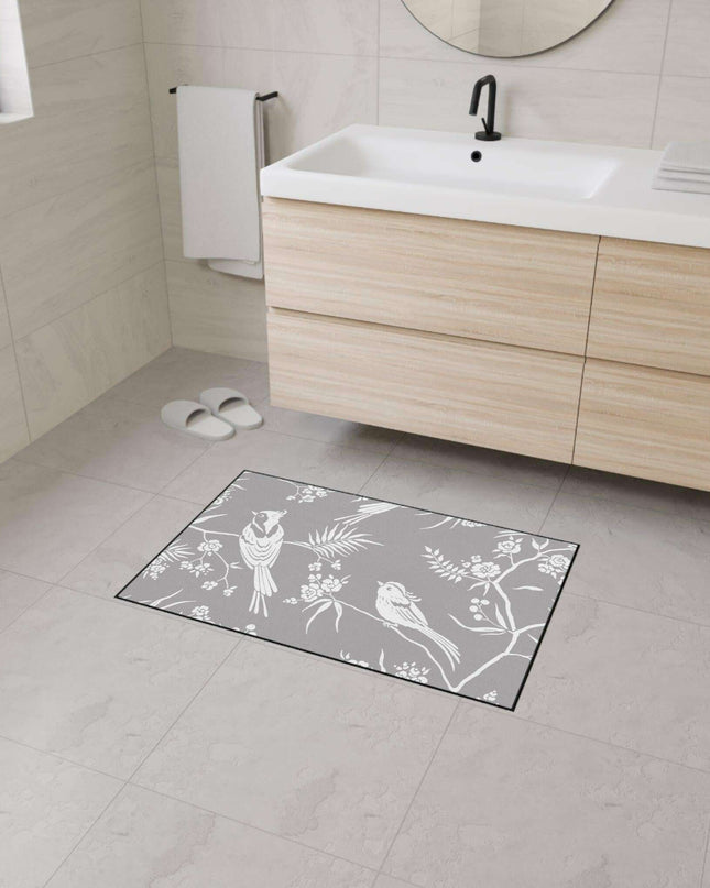 Chic Customizable Nordic Birds Floor Mat for Contemporary Home Styling