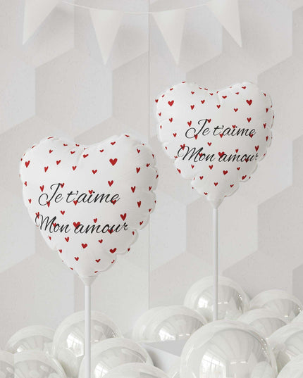 Elegant Valentine Red Heart Matte Balloon Duo - 11" Round & Heart Shape Collection