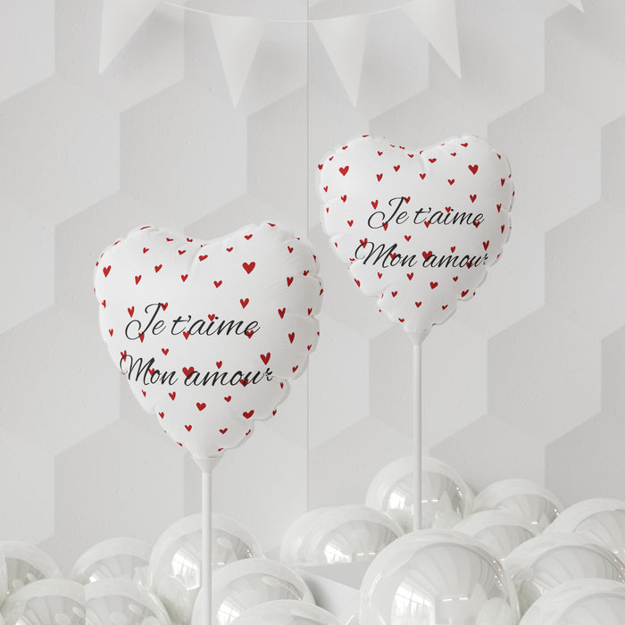 Valentine Red Heart Matte Finish Luxury Balloon Set - 11" Round and Heart-shaped