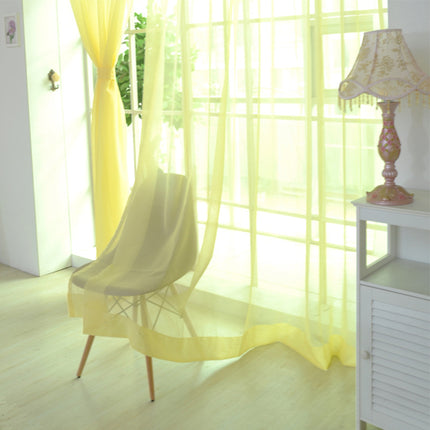 Peekaboo Studio Solid Color Transparent Glass Mesh Curtains - Ready-Ma