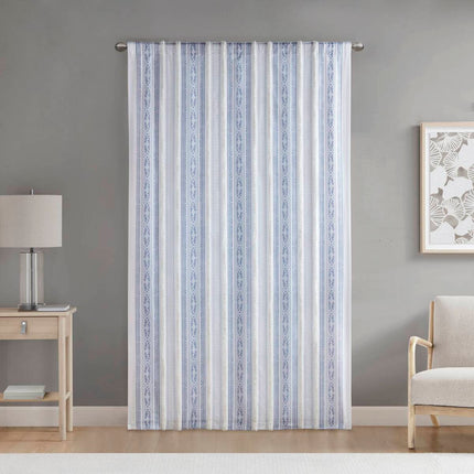 Room and Decor Poly Printed Curtain Panel, Tufted Stripe, 50x95