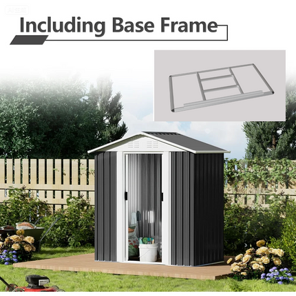 Peekaboo Studio 5x3 ft Dark Grey Outdoor Storage Shed, Aluminum Frame,