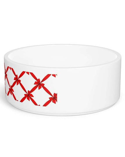 Elegant Handcrafted Ceramic Pet Bowl with Distinctive Print Design