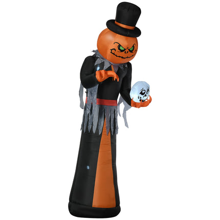 Homcom 12Ft Halloween Inflatable Pumpkin Reaper with LED Lights