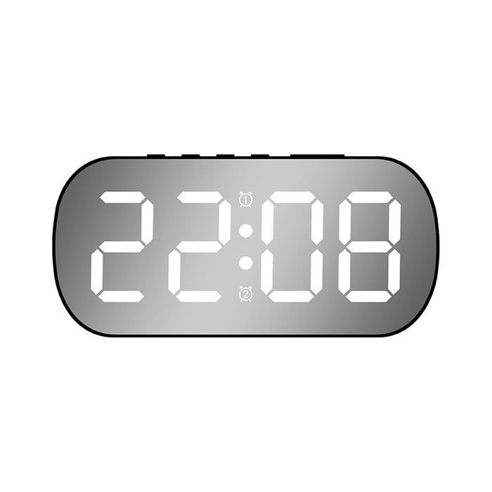 Sophisticated LED Digital Desktop Clock: Black & White with Green Accents