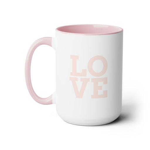 Elegant LOVE Two-Tone Ceramic Coffee Mugs for Connoisseurs 15oz