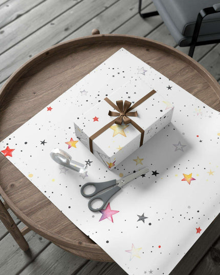 Personalized Luxe Pink Star Holiday Wrapping Paper - Eco-Friendly Premium Quality