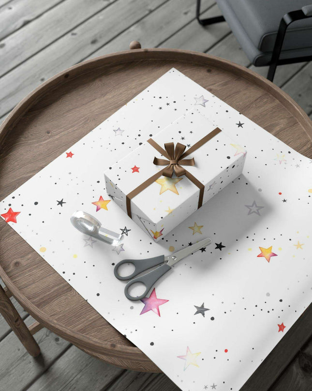 Personalized Luxe Pink Star Holiday Wrapping Paper - Eco-Friendly Premium Quality