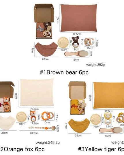 Baby Milestone Bath Toy Set with Swaddle Wrap, Rattle, and Bibs for Newborn