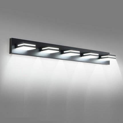 Room and Decor Modern Black LED Vanity Light, 5-Light, Energy Efficien