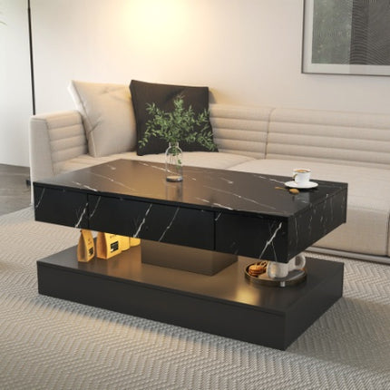 Peekaboo Studio 6.93" High LED Modern Coffee Table with Color Changing