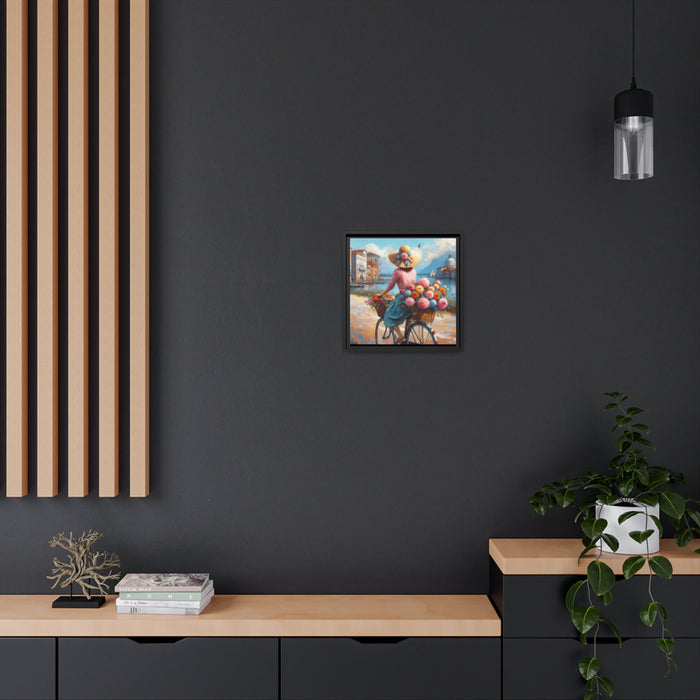 Elegant Lady and Flowers Canvas Print Set: Modern Black Frame - Eco-Friendly Home Decor Upgrade
