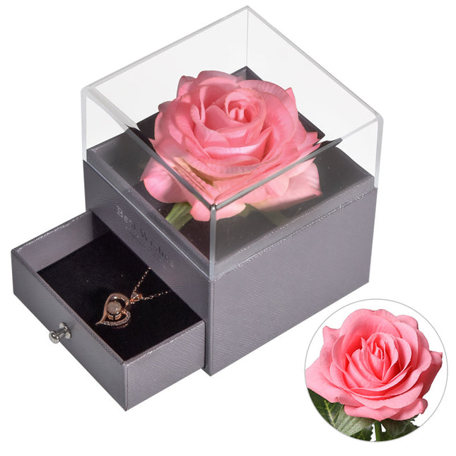 Jewelry Box Preserved Flower Rose Necklace Box