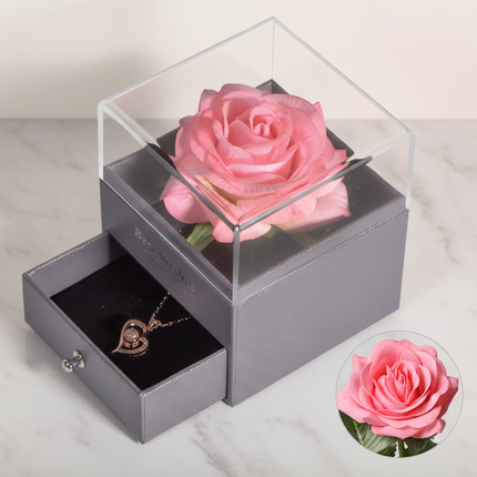 Jewelry Box Preserved Flower Rose Necklace Box