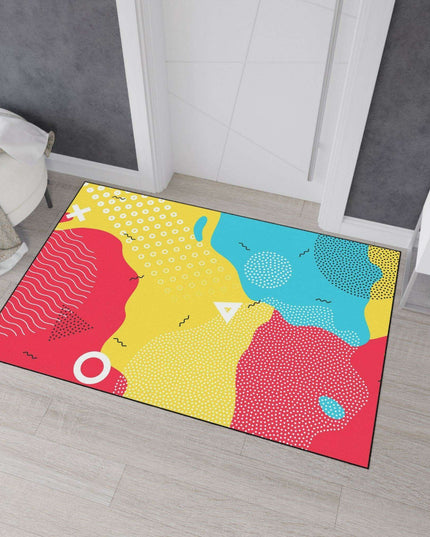 Elegant Geometric Area Rug with Stylish Black Trim by Elite House