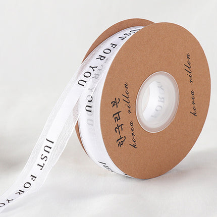 Peekaboo Studio Flower Bouquet Ribbon - Printed English Letters, Durab