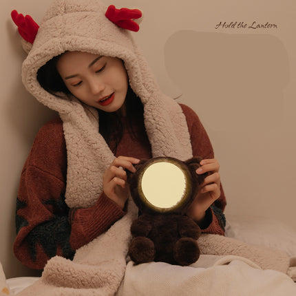 Bluetooth Cartoon Plush Audio Night Light With Breathing Dimmer Atmosphere Light