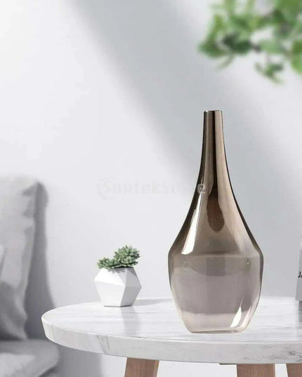 Sophisticated Ash Ombre Glass Vase - Chic Decorative Accent for Any Space