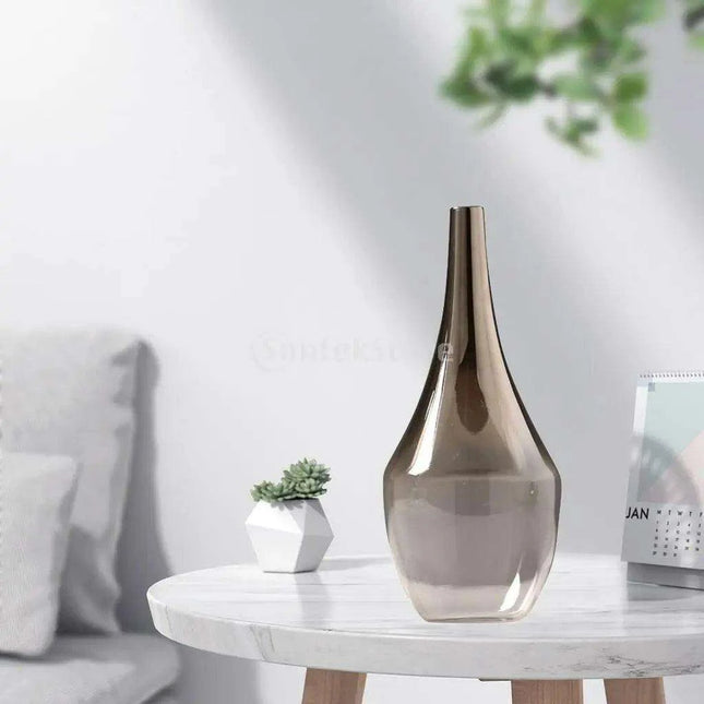 Sophisticated Ash Ombre Glass Vase - Chic Decorative Accent for Any Space