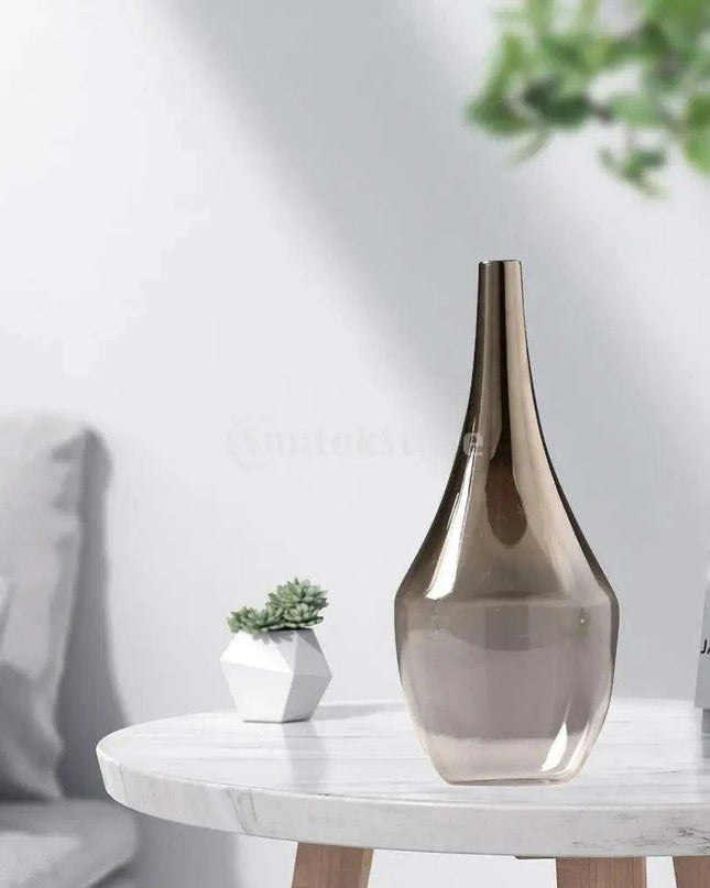 Sophisticated Ash Ombre Glass Vase - Chic Decorative Accent for Any Space