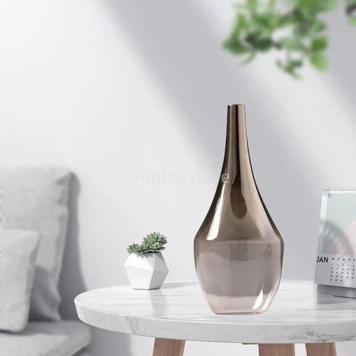 Elegant Ash Gradient Glass Vase - Versatile Home Decor Accent