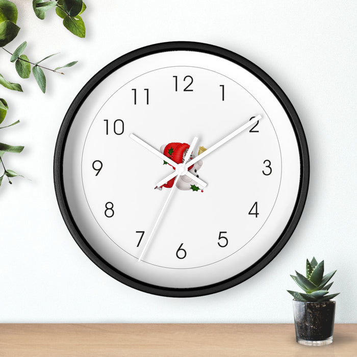 Holiday Elegance Wooden Frame Wall Clock