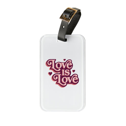 Customizable Love is Love Travel Tag - Sleek and Lightweight with Leather Strap
