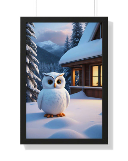 Charming Sustainable Owl Framed Art Print - Maison d'Elite Vertical Poster