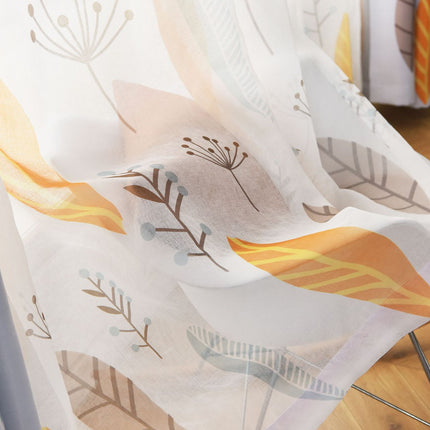 Peekaboo Studio Nordic Leaf Curtain - Modern Shading for Bedroom & Liv